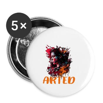 Excusez-moi, j’ai arted 13 - Lot de 5 grands badges (56 mm) - blanc - Devant