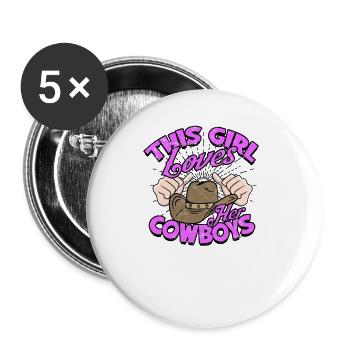 CETTE FILLE AIME SES COWBOYS - Sports Passion - Lot de 5 grands badges (56 mm) - blanc - Devant