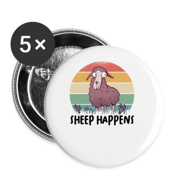 Farmer Farmer Lamb Farmer Farm Country Egg Sheep - Buttons large 2.2''/56 mm (5-pack) - white - Front