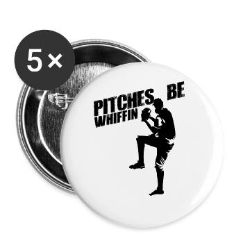 Stellpl�tze sind Whiffin Baseball Sport Fan Pitche - Buttons groß 56 mm (5er Pack) - Weiß - Vorne