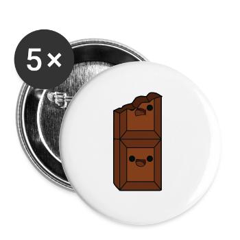 Chocolate smile - Buttons large 2.2''/56 mm (5-pack) - white - Front