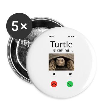 Sea Turtle Tortoise Phone Display - Buttons large 2.2''/56 mm (5-pack) - white - Front