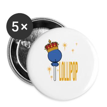 Cadeau de bonbons Lollipop - Lot de 5 grands badges (56 mm) - blanc - Devant