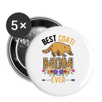 Best coati mom - Buttons large 2.2''/56 mm (5-pack) - white - Front