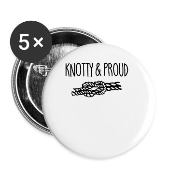 Knotty und stolze Pfadfinder -Scouting -Truppenkno - Buttons groß 56 mm (5er Pack) - Weiß - Vorne
