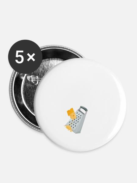 Parmesan - Buttons groß 56 mm (5er Pack) - Weiß
