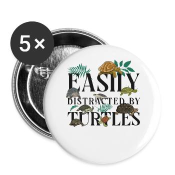 Sea Turtle Tortoise Easily - Buttons groß 56 mm (5er Pack) - Weiß - Vorne