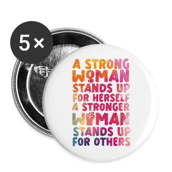 Feminist Watercolor A Strong Woman - Buttons large 2.2''/56 mm (5-pack) - white - Front