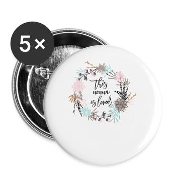 Frauen, diese Nonna ist die Oma des Muttertages ge - Buttons groß 56 mm (5er Pack) - Weiß - Vorne
