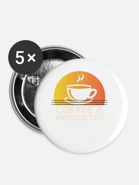 Schinken - Buttons groß 56 mm (5er Pack) - Weiß
