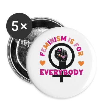 Feminist Feminism Is For Everybody - Buttons large 2.2''/56 mm (5-pack) - white - Front