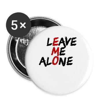 Lass mich in Ruhe emo introvertiertes antisoziales - Buttons groß 56 mm (5er Pack) - Weiß - Vorne