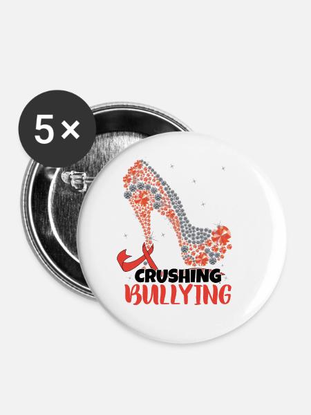 Anti-Mobbing-Monat - Buttons groß 56 mm (5er Pack) - Weiß