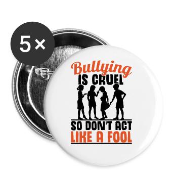 Tag der Einheit | Anti-Mobbing-Monat - Buttons groß 56 mm (5er Pack) - Weiß - Vorne