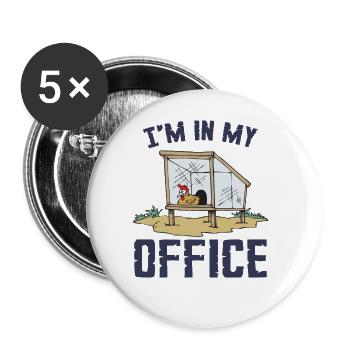 I'm In My Office - Buttons large 2.2''/56 mm (5-pack) - white - Front