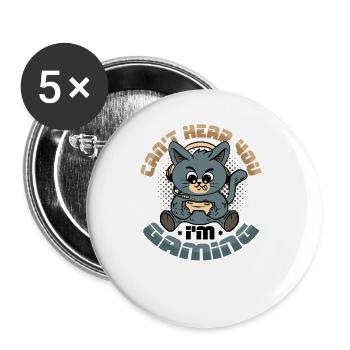 I can't hear you, I'm playing - Buttons large 2.2''/56 mm (5-pack) - white - Front
