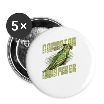 Cockatoo Whisperer, Cockatoo, Bird - Buttons large 2.2''/56 mm (5-pack) - white - Front