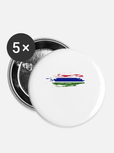 Gambia Ehefrau - Buttons groß 56 mm (5er Pack) - Weiß