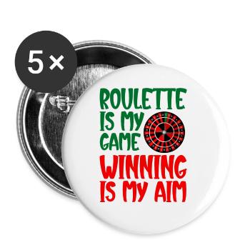 Roulette er mit spil At vinde er mit mål 2 - Buttons/Badges stor, 56 mm (5-pack) - hvid - Foran