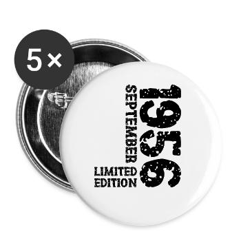 1956 Septembre Edition Limitée 67th Birthday Deco - Lot de 5 grands badges (56 mm) - blanc - Devant
