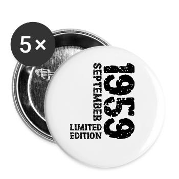 1959 September Limited Edition 64th Birthday Decoration - Buttons large 2.2''/56 mm (5-pack) - white - Front