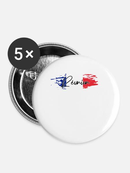 Reunion - Buttons groß 56 mm (5er Pack) - Weiß