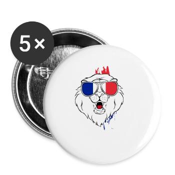 Réunion - Lot de 5 grands badges (56 mm) - blanc - Devant