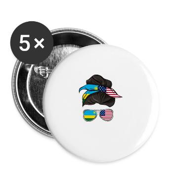 Rwanda - Lot de 5 grands badges (56 mm) - blanc - Devant