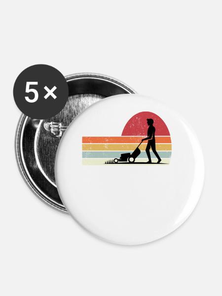 Lawn mower - Buttons groß 56 mm (5er Pack) - Weiß