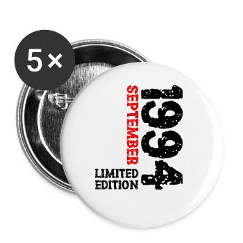 1994 September Limited Edition 29. Geburtstag Deko - Buttons groß 56 mm (5er Pack) - Weiß - Vorne