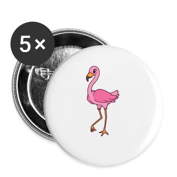 Kawaii Flamingo - Buttons groß 56 mm (5er Pack) - Weiß - Vorne