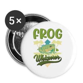 Frog Whisperer Cadeau Rainette - Lot de 5 grands badges (56 mm) - blanc - Devant