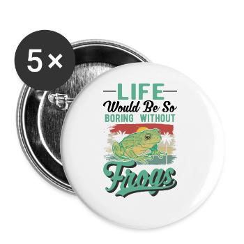 Frog Gift Tree Frog - Buttons large 2.2''/56 mm (5-pack) - white - Front