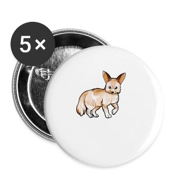 Zeichnung eines Fennek - Buttons groß 56 mm (5er Pack) - Weiß - Vorne
