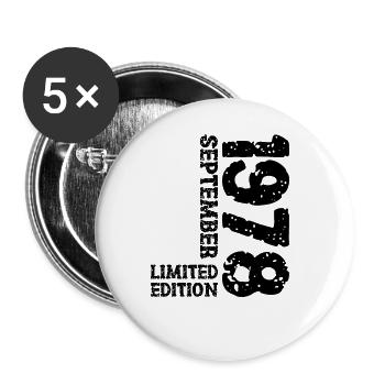1978 September Limited Edition 45. Geburtstag Deko - Buttons groß 56 mm (5er Pack) - Weiß - Vorne