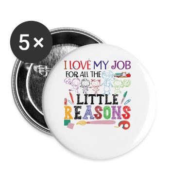Cute Kindergarten Teacher Daycare Preschool - Buttons large 2.2''/56 mm (5-pack) - white - Front