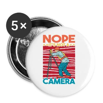 Nope, It's Not A Camera - Buttons groß 56 mm (5er Pack) - Weiß - Vorne