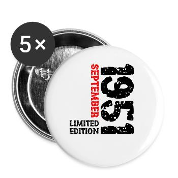 1951 September Limited Edition 72nd Birthday Deco - Buttons large 2.2''/56 mm (5-pack) - white - Front