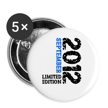 2012 September Limited Edition 11th Birthday Decoration - Buttons large 2.2''/56 mm (5-pack) - white - Front
