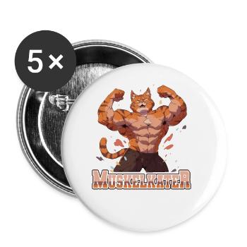 Muskelkater Bodybuilding Kraftsport Fitness Meme - Buttons groß 56 mm (5er Pack) - Weiß - Vorne