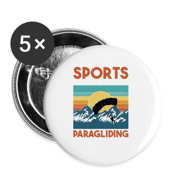 Certains sports jouent au ballon, le parapente en requiert3 - Lot de 5 grands badges (56 mm) - blanc - Devant