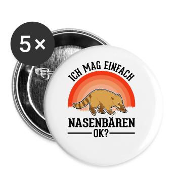 J’aime juste les coatis - Lot de 5 grands badges (56 mm) - blanc - Devant