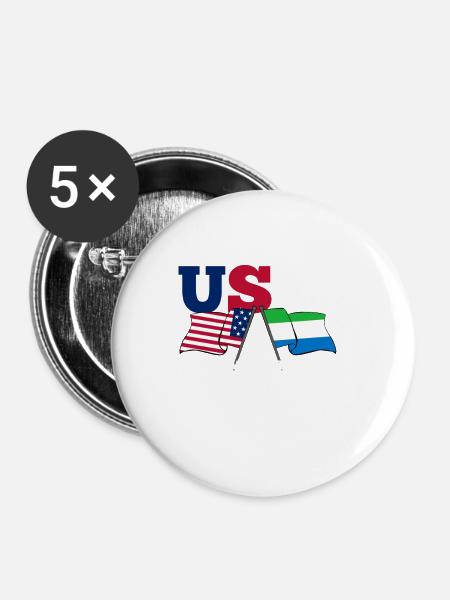 Sierra Leone - Buttons groß 56 mm (5er Pack) - Weiß