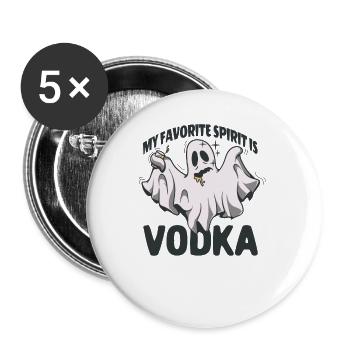 Mein Lieblingsgeist ist Wodka Halloween Wodka Ghos - Buttons groß 56 mm (5er Pack) - Weiß - Vorne