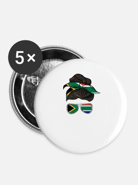 Südafrika - Buttons groß 56 mm (5er Pack) - Weiß