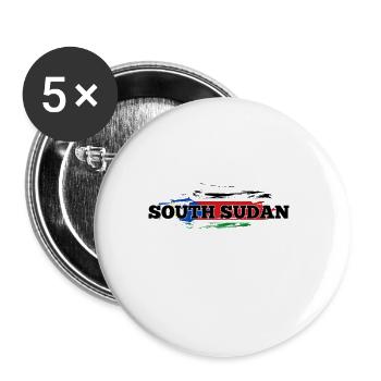 South Sudan - Buttons large 2.2''/56 mm (5-pack) - white - Front