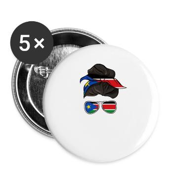 South Sudan - Buttons large 2.2''/56 mm (5-pack) - white - Front