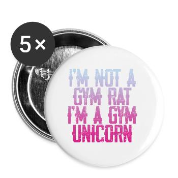 I'm Not A Gym Rat I'm A Gym Unicorn 3 - Buttons large 2.2''/56 mm (5-pack) - white - Front