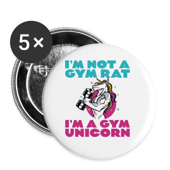 I'm Not A Gym Rat I'm A Gym Unicorn 2 - Buttons large 2.2''/56 mm (5-pack) - white - Front