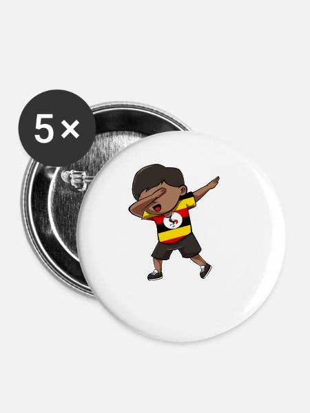 Uganda - Buttons groß 56 mm (5er Pack) - Weiß
